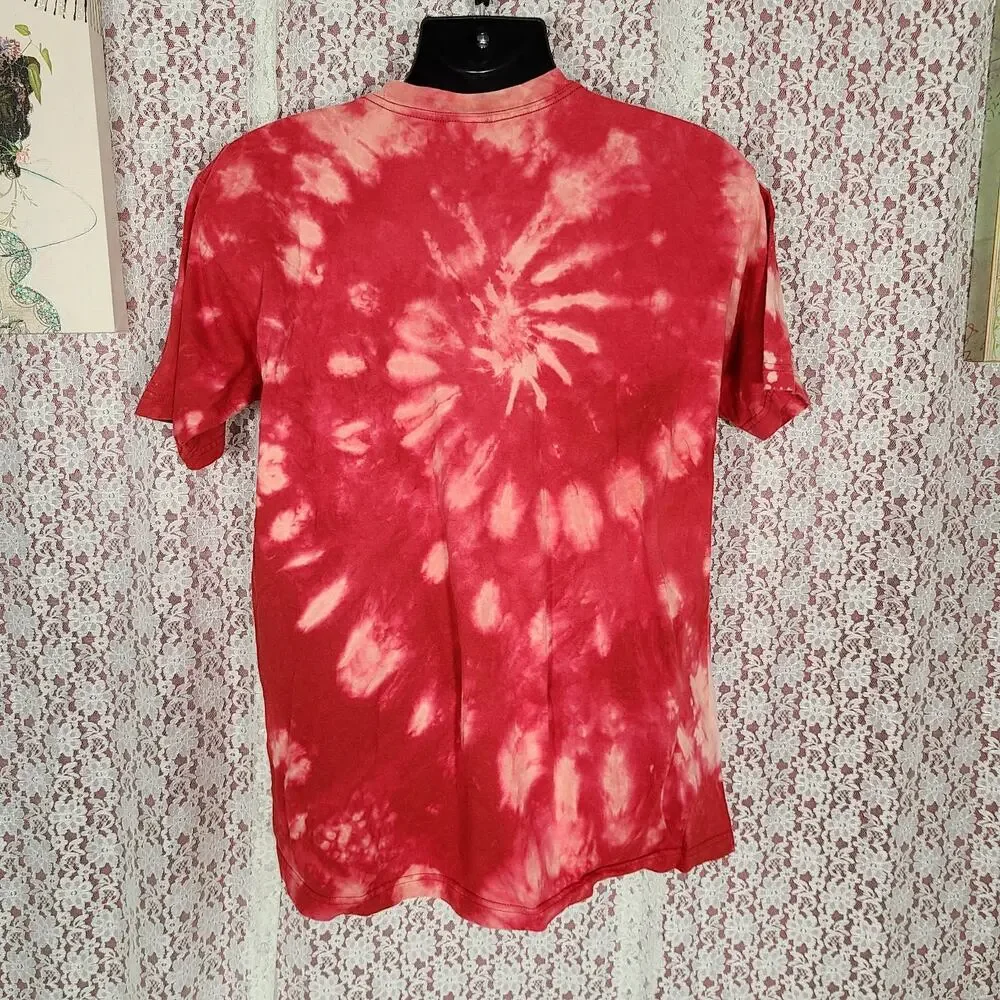The North Face Red Spiral tie dye never stop exploring t-shirt size large